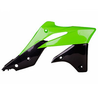 Polisport Green / Black Radiator Scoops for 2013-2016 Kawasaki KX250F