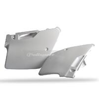 Polisport White Side Covers for 1994-1998 Kawasaki KX250