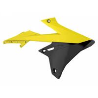 Polisport Yellow / Black Radiator Scoops for 2019-2023 Suzuki RMZ250