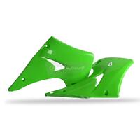 Polisport Green Radiator Scoops for 2003-2008 Kawasaki KX250