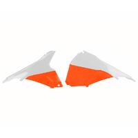 Polisport White / Orange Airbox Cover for 2014-2016 KTM 450 EXCF Six Days
