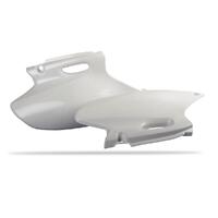 Polisport White Side Covers for 2001-2002 Yamaha WR250F