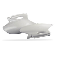 Polisport White Side Covers for 1998-2000 Yamaha WR400F
