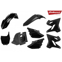 Polisport Offroad MX Black Plastics Kit for 2002-2019 Yamaha YZ125 YZ125