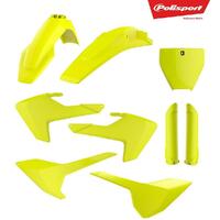 Polisport Offroad MX Fluoro Yellow Orange Plastics Kit for 2016-2018 Husqvarna FC250 F350