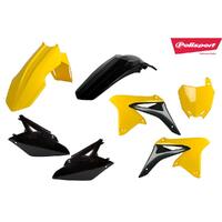 Polisport Plastics Kit for 2010-2018 Suzuki RMZ250 Yellow Black Offroad Dirt