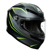 AGV K6 Flash Full Face Motorbike Helmet - Black / Grey / Lime Green Helmet