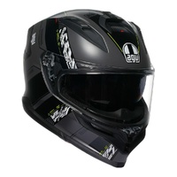 AGV K7 - Kyber Full Face Motorbike Helmet - Matt Grey/Yellow Fluorescent FLUO