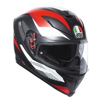 AGV K5 S Marble Matte Black / White / Red Full Face Motorbike Helmet