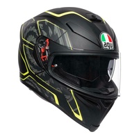 AGV K5 S Tornado Matt Black / Yellow Full Face Motorbike Helmet
