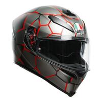 AGV K5 S Vulcanum Full Face Motorbike Helmet - Red / Grey