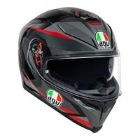 AGV K5 S Plasma Full Face Motorbike Helmet - Black / Grey / Red