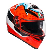 AGV K3 SV Attack Red Full Face Motorbike Helmet