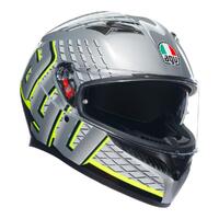 AGV K3 Grey/Black/Fluro Yellow Fortify Full Face Motorbike Helmet