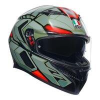 AGV K3 Black/Green/Red Decept Full Face Motorbike Helmet