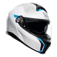 AGV Tourmodular Motorbike Helmet - Light Grey / Blue