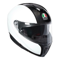 AGV Sportmodular White / Carbon Fibre Full Face Motorbike Helmet