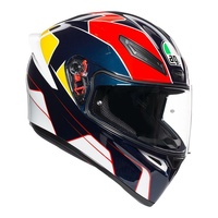 AGV K1 Pitlane Blue / Red / Yellow Full Face Motorbike Helmet