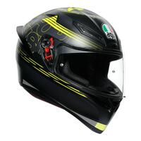 AGV K1 Track 46 Matte Black Yellow Full Face Motorbike Helmet