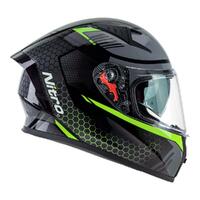 Nitro N501 DVS Black/Green Motorbike Helmet