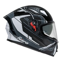 Nitro N501 Fuse Full Face Motorbike Helmet - Gloss Grey / White / Black