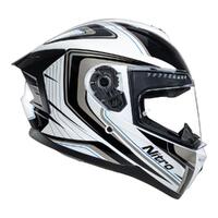 Nitro N700 Full Face Motorbike Helmet - Black / White / Gunmetal