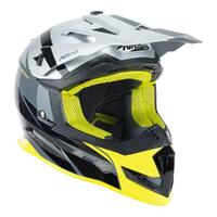 Nitro MX700 Recoil Gunmetal/Silver/Fluro Green Motorbike Helmet