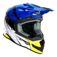 Nitro MX700 Recoil Black/Blue/White/Fluro Motorbike Helmet