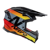 Nitro MX710 Onyx-Q2 Motorbike Helmet  - Yellow/Red
