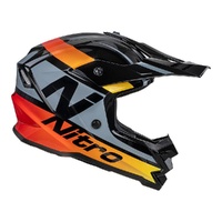 Nitro MX710 Youth Onyx-Q2 Motorbike Helmet - Yellow/Red