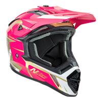 Nitro MX760 Pink/White/Gold Motorbike Helmet