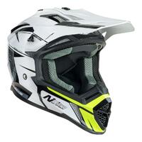 Nitro MX760 White/Grey/Fluro Green Motorbike Helmet