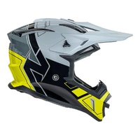 Nitro MX760 MX Helmet - Gloss Silver / Grey / Black / Fluro