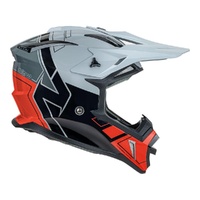 Nitro MX760 MX Helmet - Gloss Silver / Grey / Black / Red