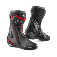 TCX RT-Race Mens Motorbike Racing Boots - Black / Red 