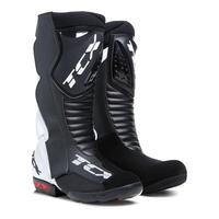 TCX TCS Speedway / Track High Performance Motorbike Boots - Black/White