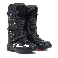TCX Comp Kids Black Youth Motorbike Motocross MX Boots - Black / White