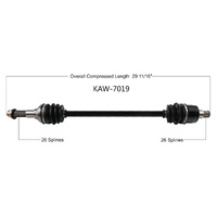 Front TrakMotiv CV Axle Drive Shaft for 2016-2023 Kawasaki KAF1000E Mule Pro-DX EPS