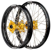 Flat Track Wheel Set (Black/Gold 19x1.4/17x1.85) for 1993-2024 Suzuki RM85