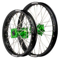 Motocross Wheel Set (Black/Green 17x1.4/14x1.60) for 2001-2024 Kawasaki KX85