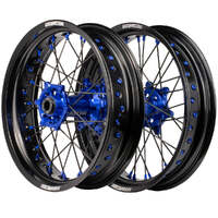 Supermoto Wheel Set (Black/Blue 17x.3.5/17x4.25) for 2014-2024 Husqvarna FE450