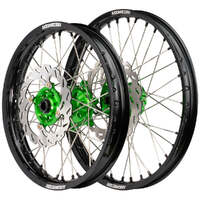 Wheel Set with Discs (Black/Green 21x1.6/19x2.15) for 2021-2024 Kawasaki KX250F
