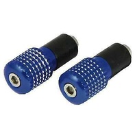 Bar end weights round serrated 22mm Blue motorcycle