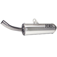 DEP Silver 2-Stroke Shorty Silencer for 2002+ Yamaha YZ250 