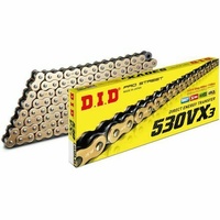 DID 530 VX3 X-Ring X-Ring Motorbike Chain - 114 links Gold/Black