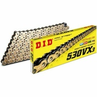 DID 530 VX3 X-Ring Motorbike Chain - 118 links Gold/Black