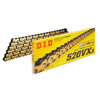 DID 520 VX3 X-Ring X-Ring Motorbike Chain - 120 links Gold/Black