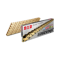 DID 520 ZVMX Heavy Duty X-Ring Motorbike Chain - 120 Links Gold