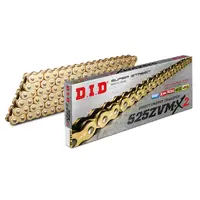 DID 525 ZVMX X-Ring Motorbike Chain - 124 links Gold/Black