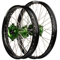 Envy/DID 21/18x2.15  Wheel Set for 1989-1992 Kawasaki KX500 - Black/Green